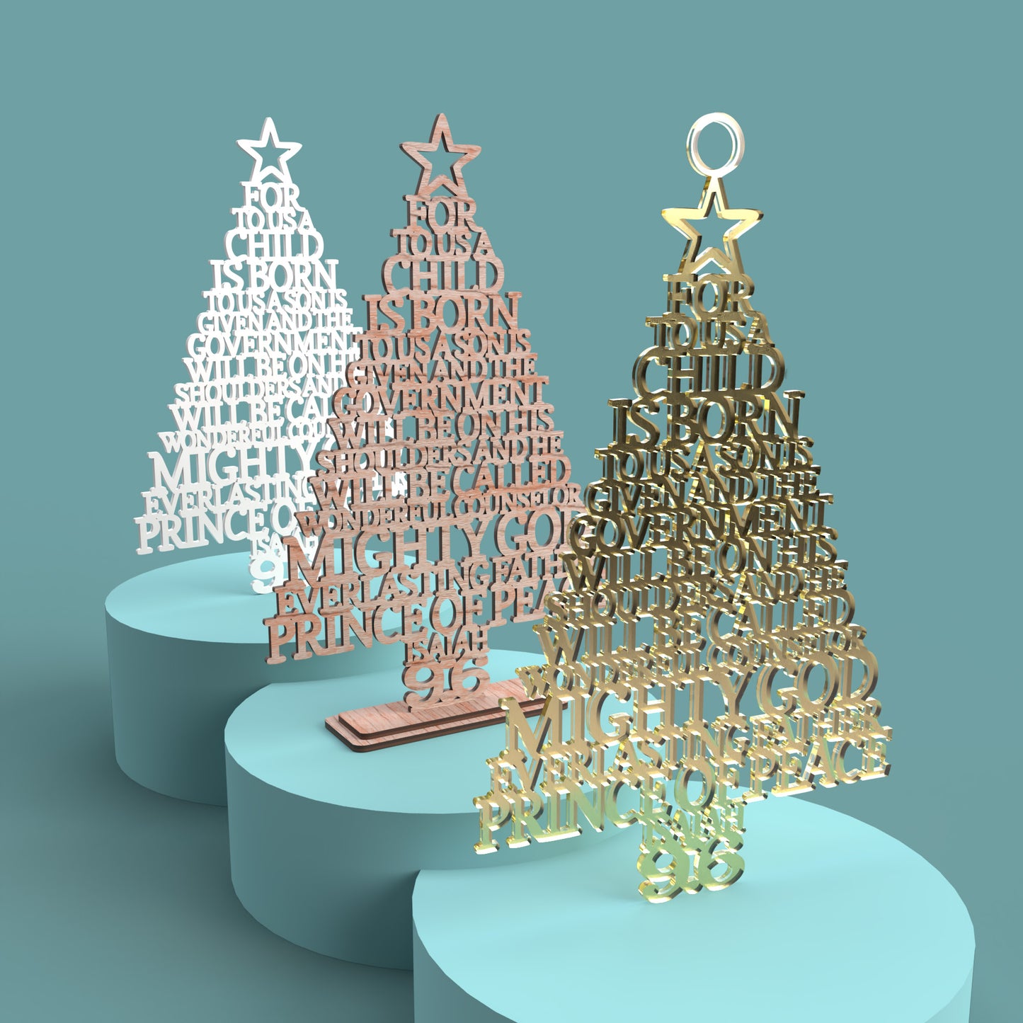 Isaiah 9:6 Christmas Tree - Laser cut vector file