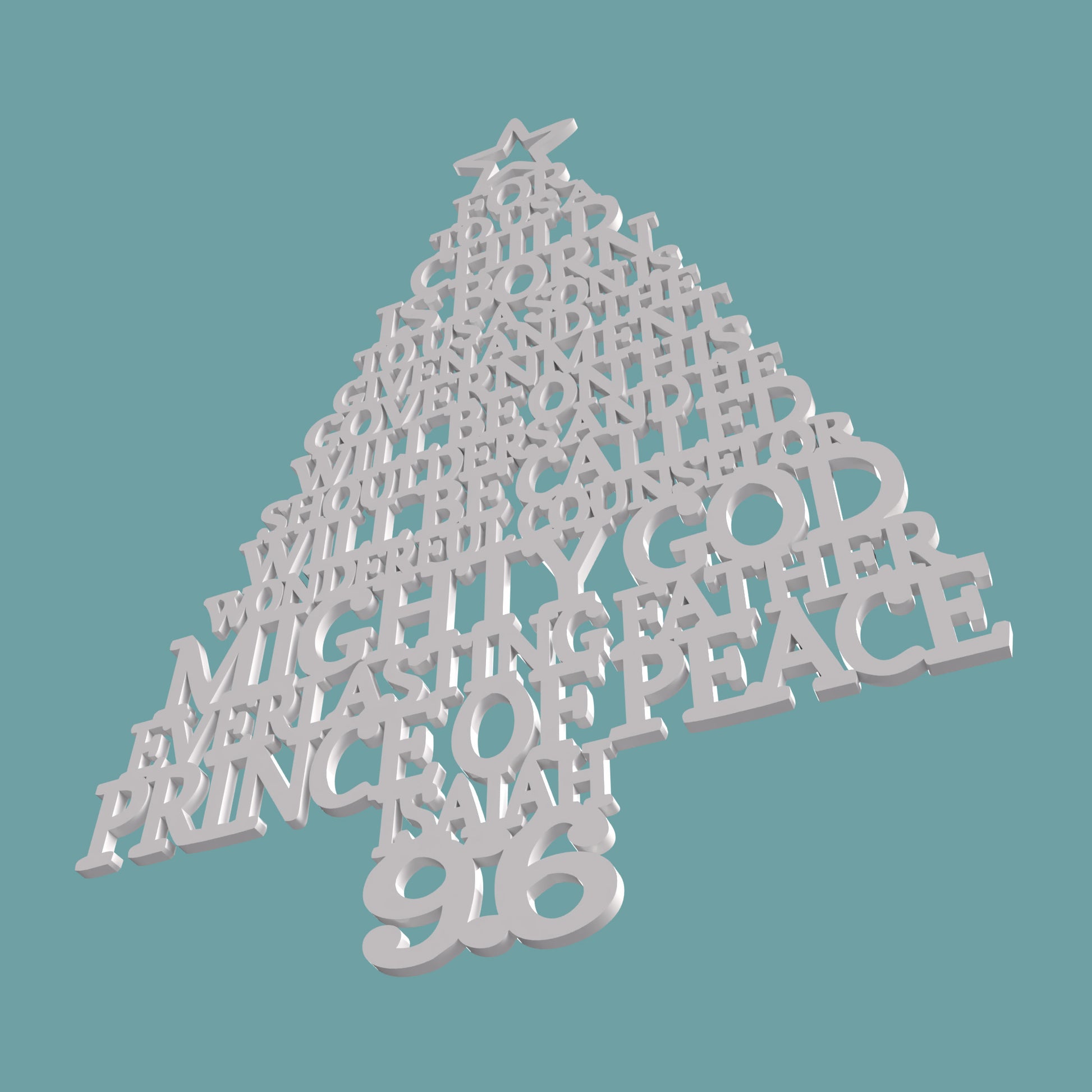 Isaiah 9:6 Christmas Tree - Laser cut vector file