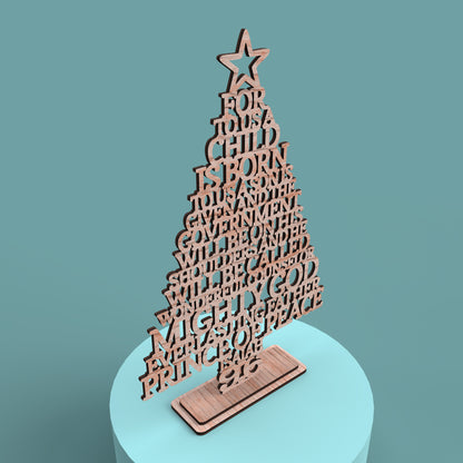 Isaiah 9:6 Christmas Tree - Laser cut vector file