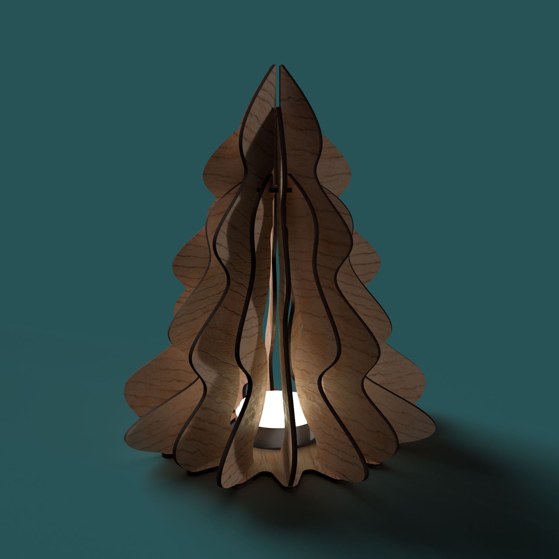 3D Christmas Tree Lamp - Laser cut vector file