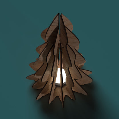 3D Christmas Tree Lamp - Laser cut vector file