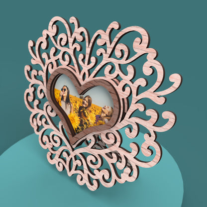 Heart Photo Frame -Laser Cut File - The X Laser Files