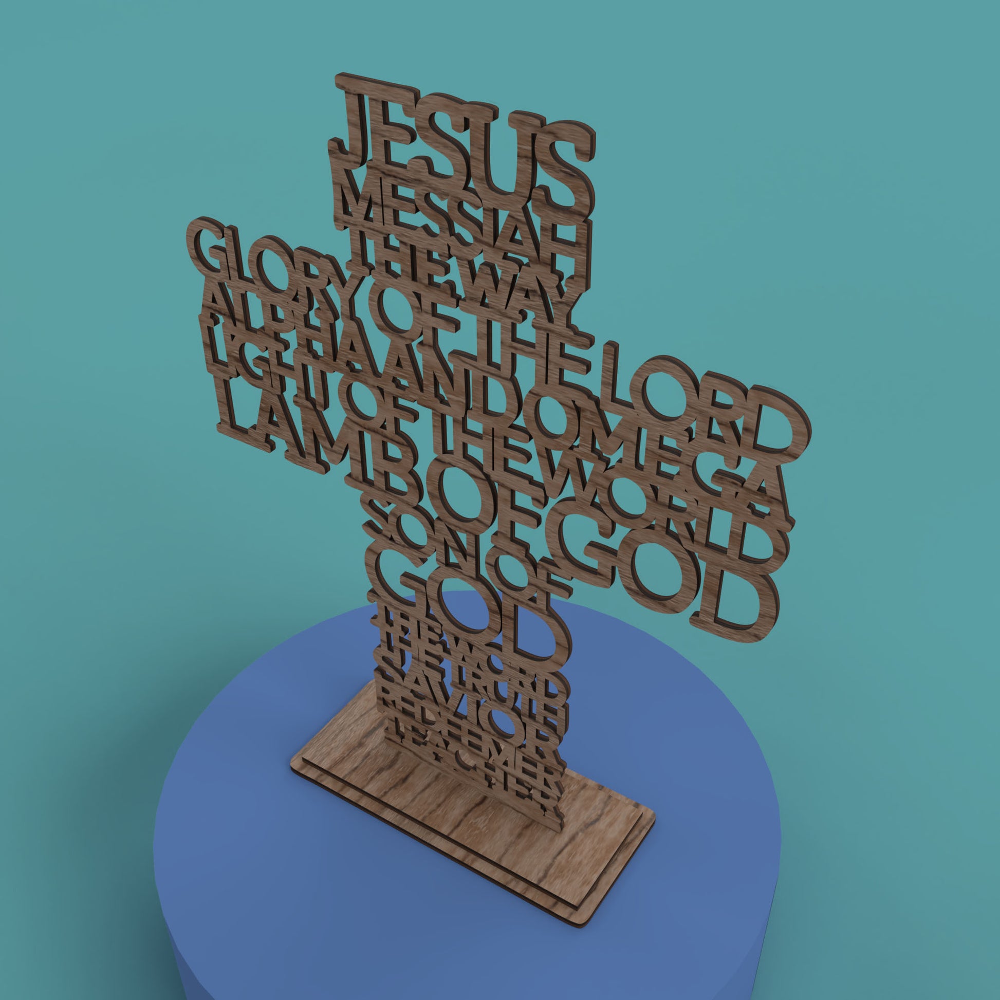 Jesus Names Cross - Laser cut vector file