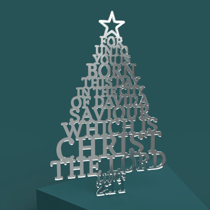 Luke 2:11 Christmas Tree - Laser cut vector file