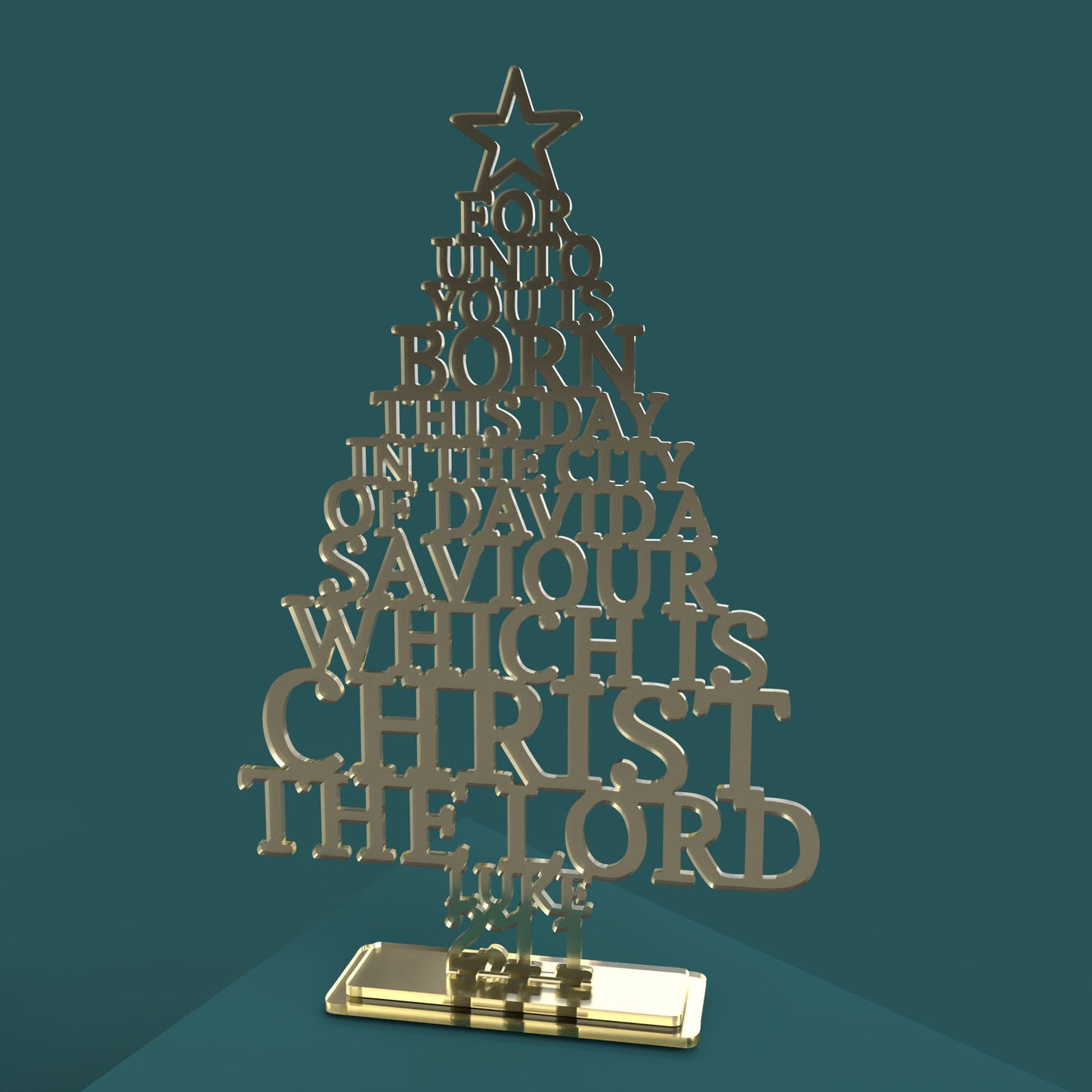 Luke 2:11 Christmas Tree - Laser cut vector file