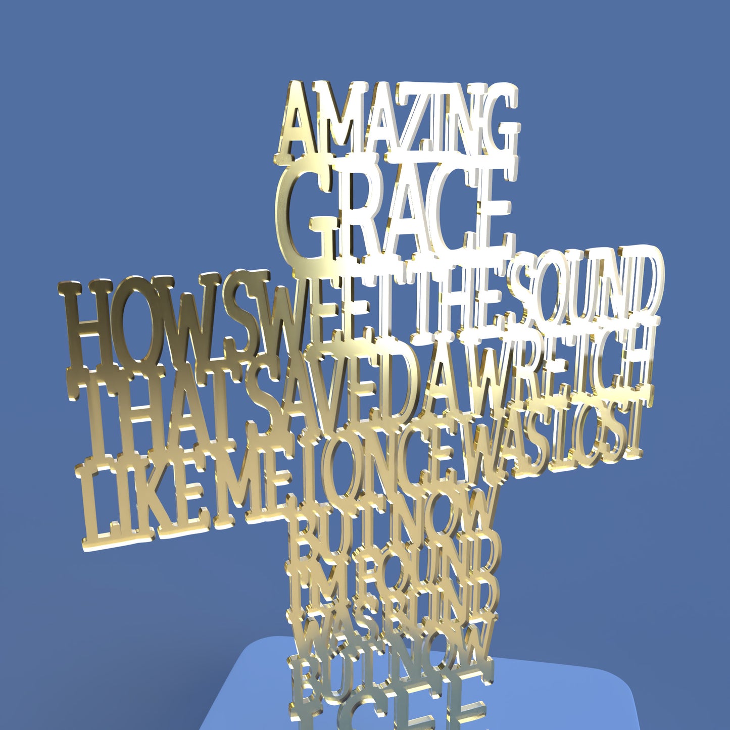 Amazing Grace Cross - Laser cut vector file