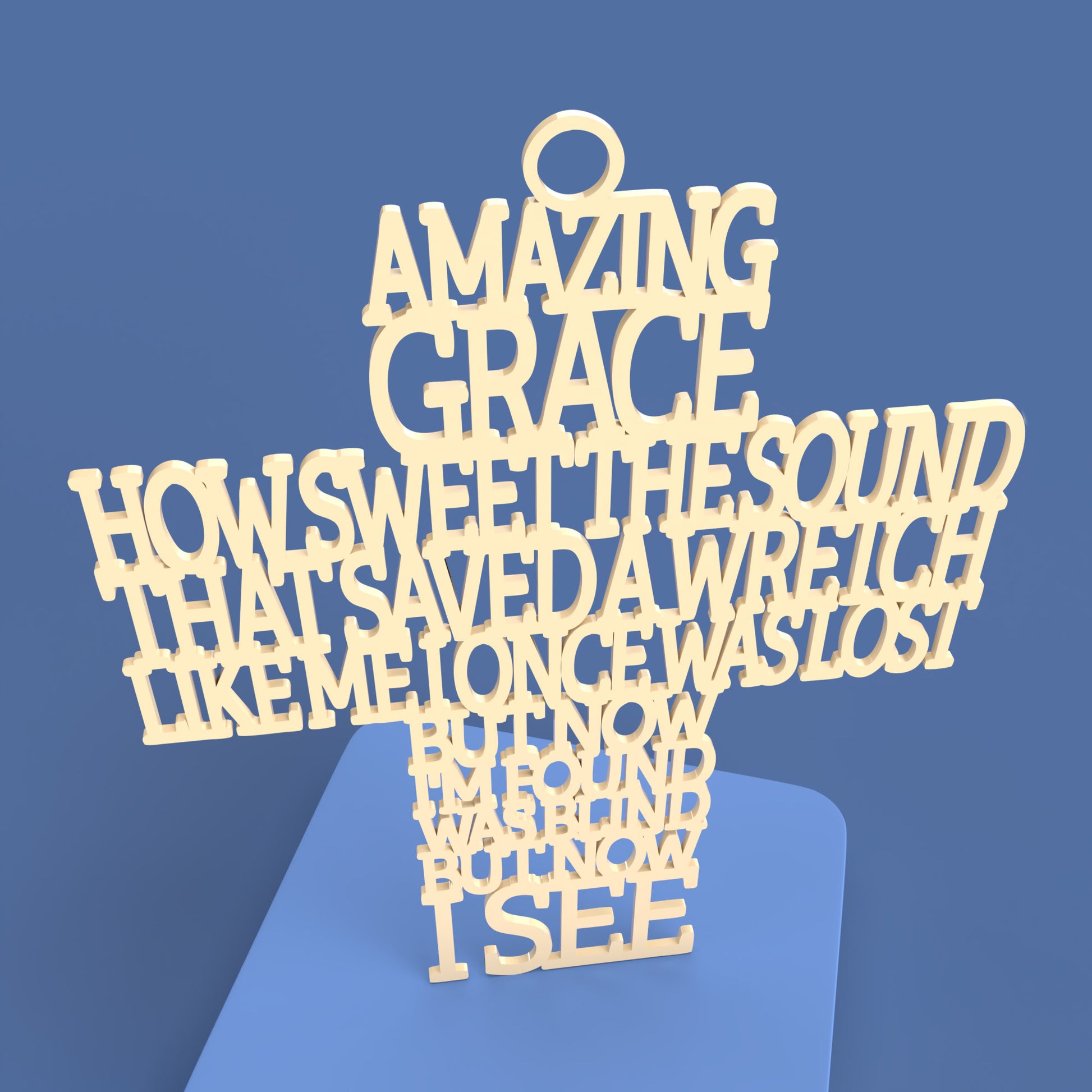 Amazing Grace Cross - Laser cut vector file