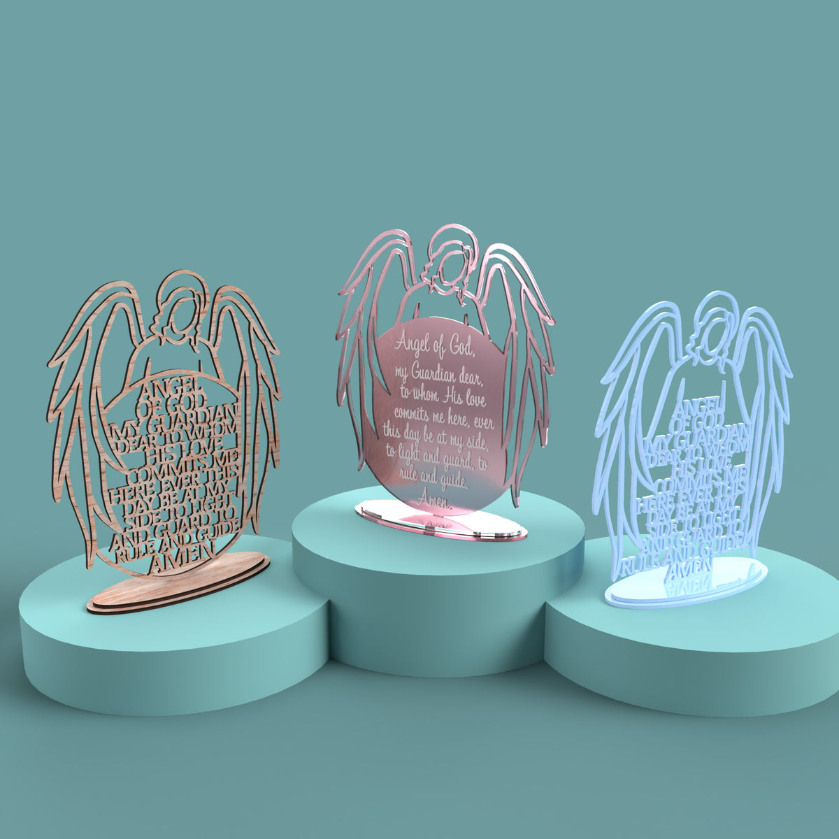 Angel of God Prayer -Laser Cut File - The X Laser Files