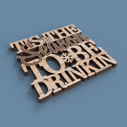 Christmas Drink Coasters - Laser cut vector file