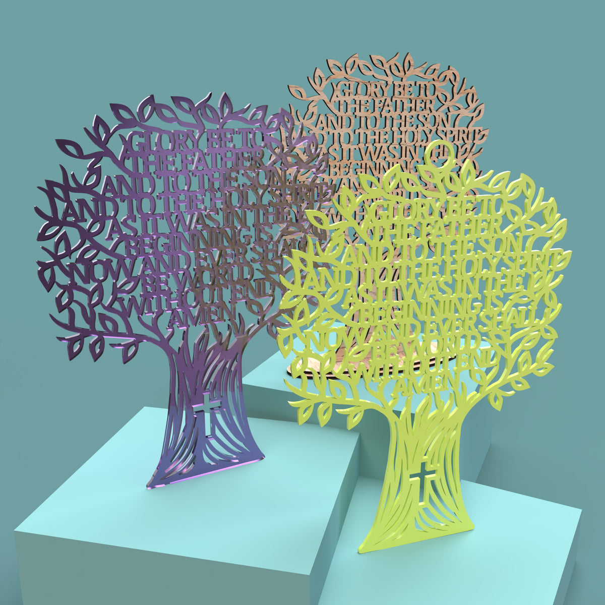 Glory Be Prayer Tree -Laser Cut File - The X Laser Files