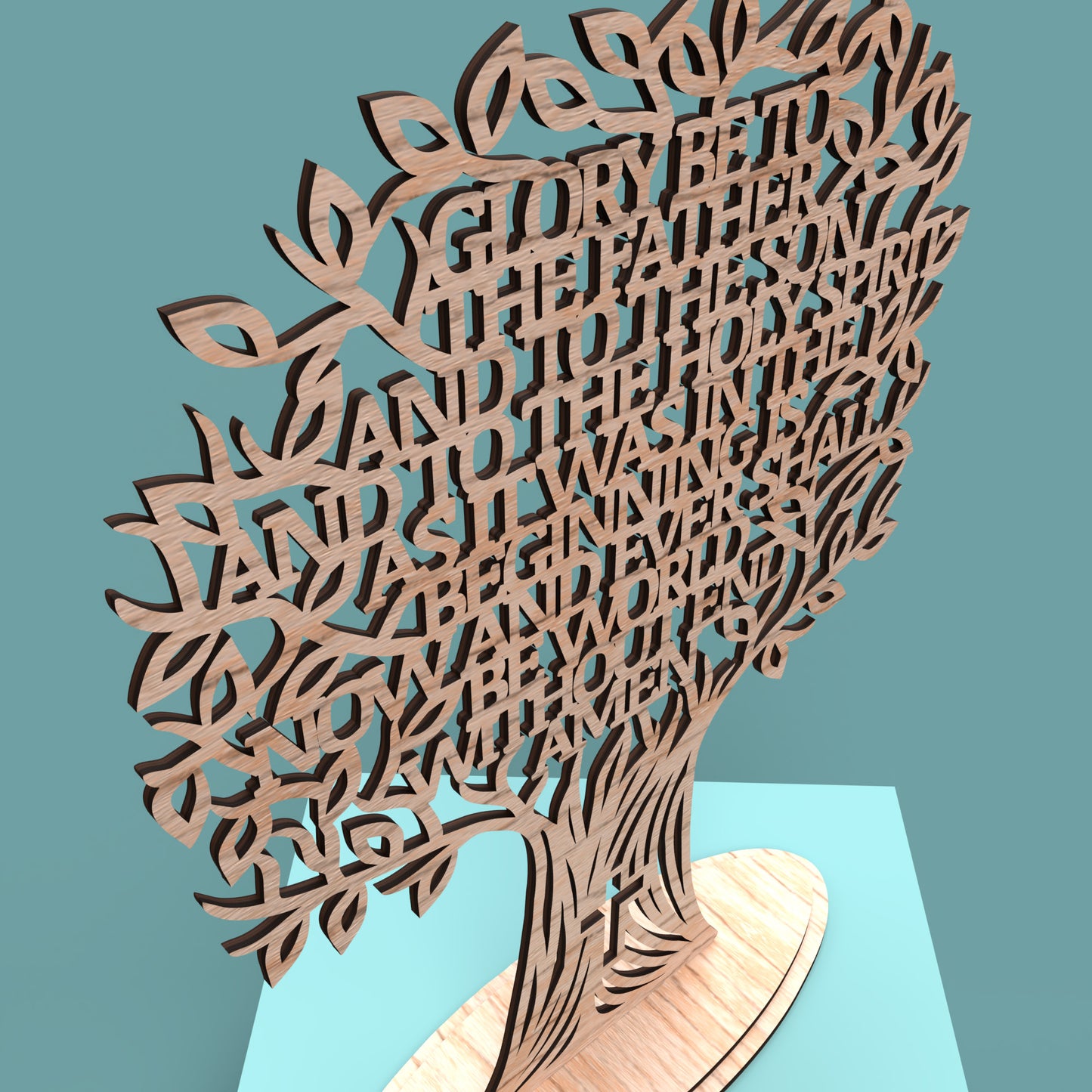 Glory Be Prayer Tree - Laser cut vector file