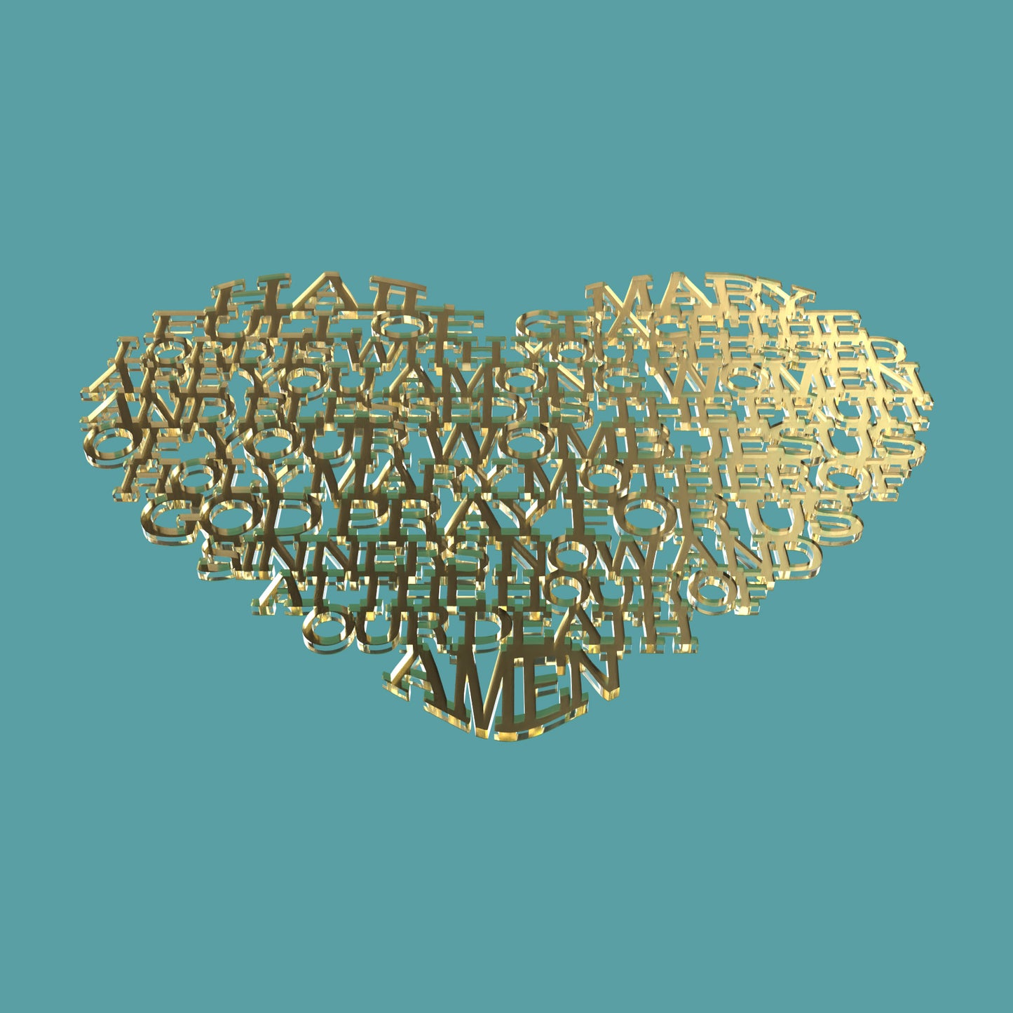 Heart Hail Mary Modern - Laser cut vector file