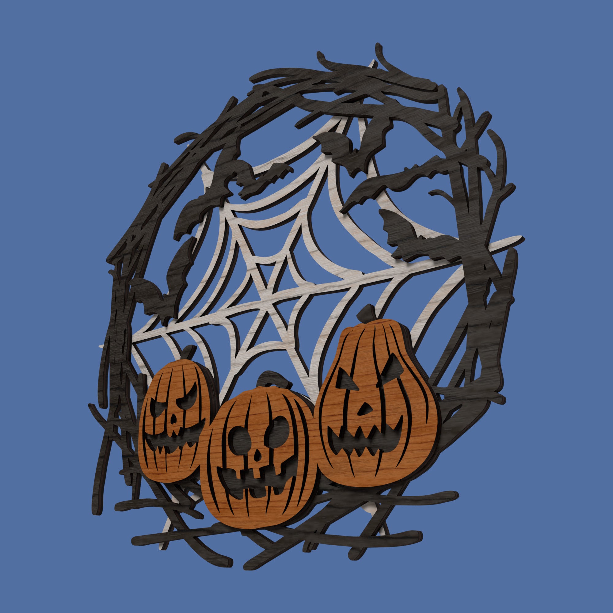 Halloween Wreath 3 layers -Laser Cut File - The X Laser Files