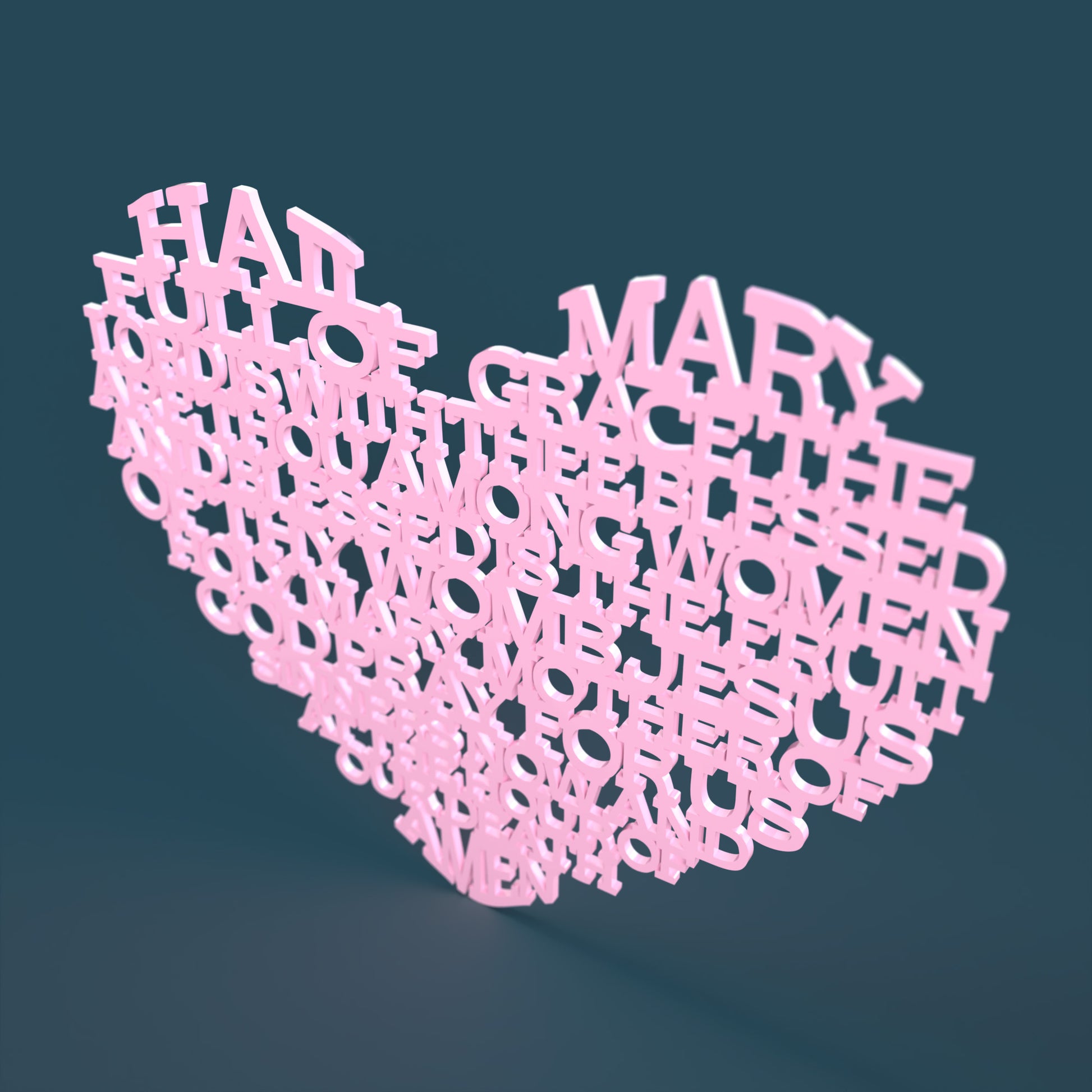 Heart Traditional Hail Mary - Laser cut vector file