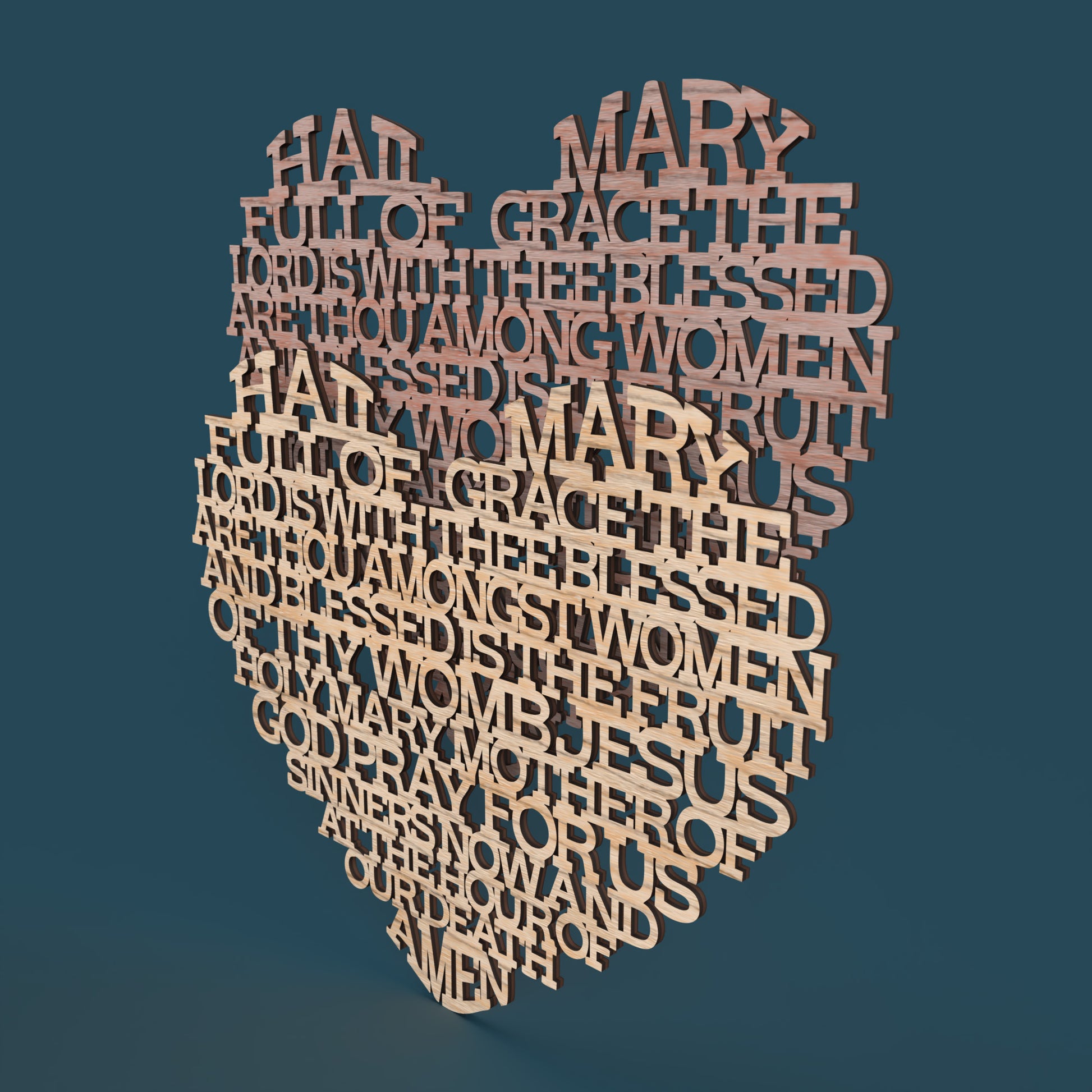 Heart Traditional Hail Mary - Laser cut vector file