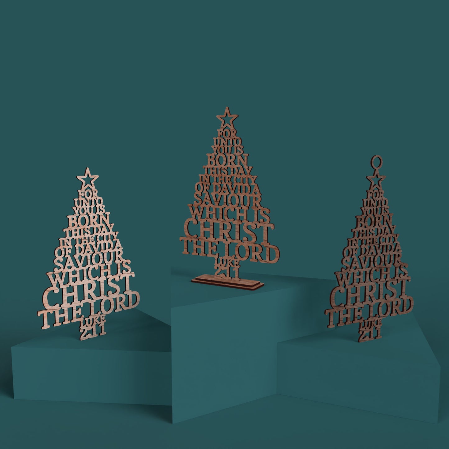 Luke 2:11 Christmas Tree - Laser cut vector file