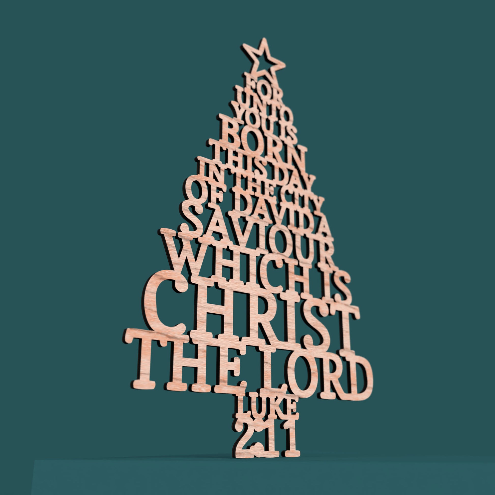 Luke 2:11 Christmas Tree - Laser cut vector file