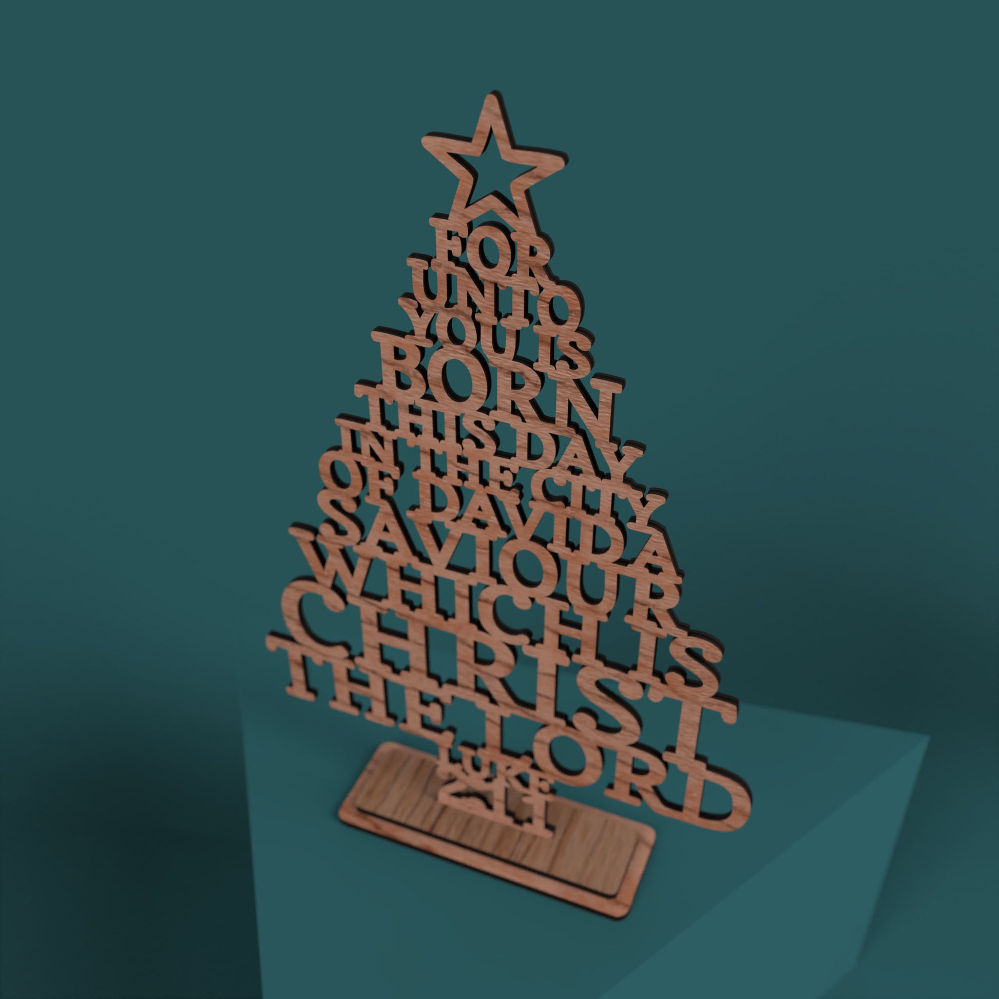 Luke 2:11 Christmas Tree - Laser cut vector file