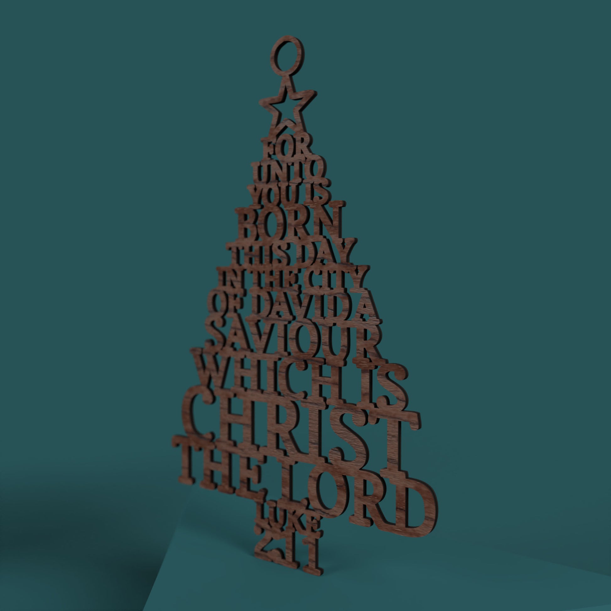 Luke 2:11 Christmas Tree - Laser cut vector file