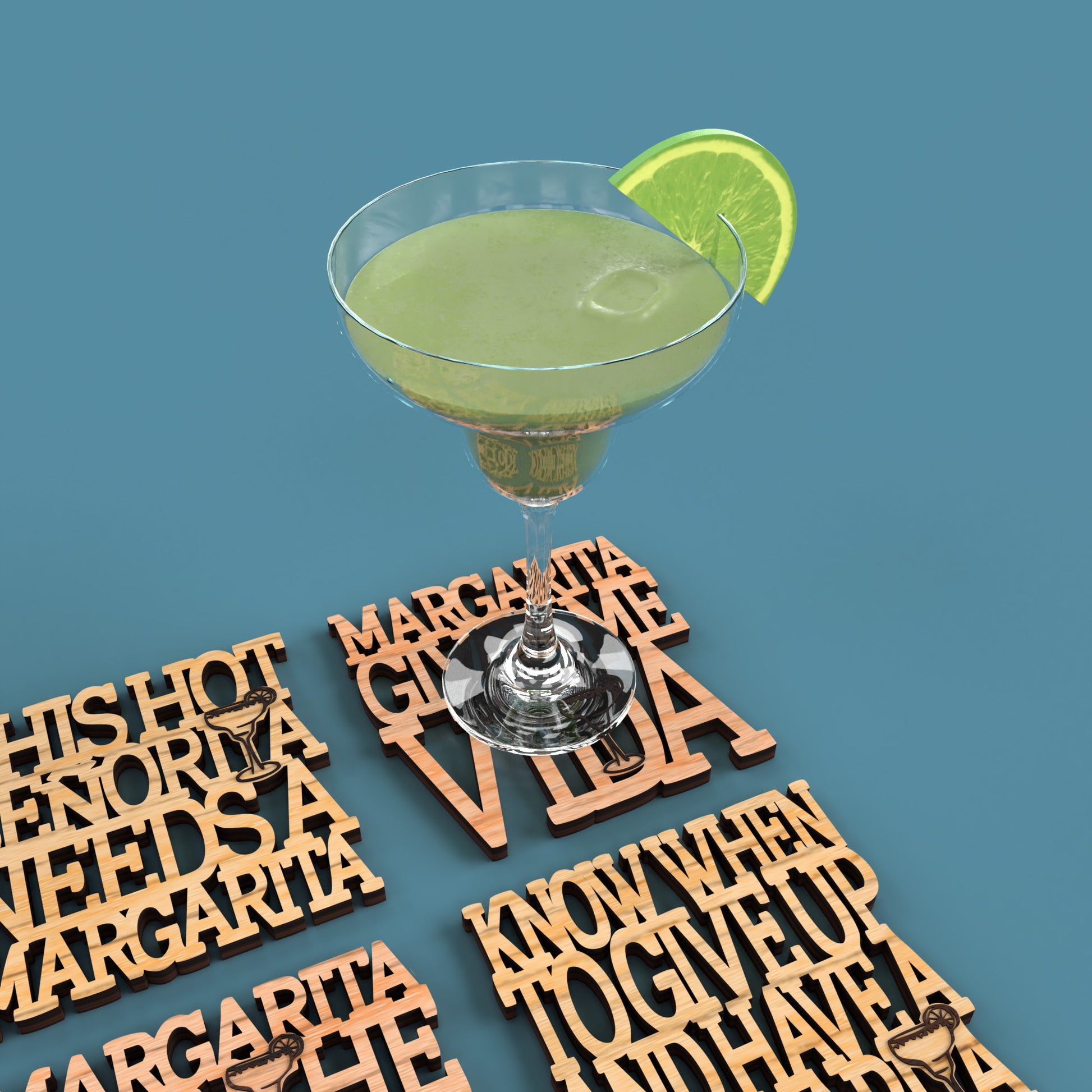 Margarita Coasters - Laser cut vector file