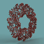Poinsettia Christmas Wreath -Laser Cut File - The X Laser Files