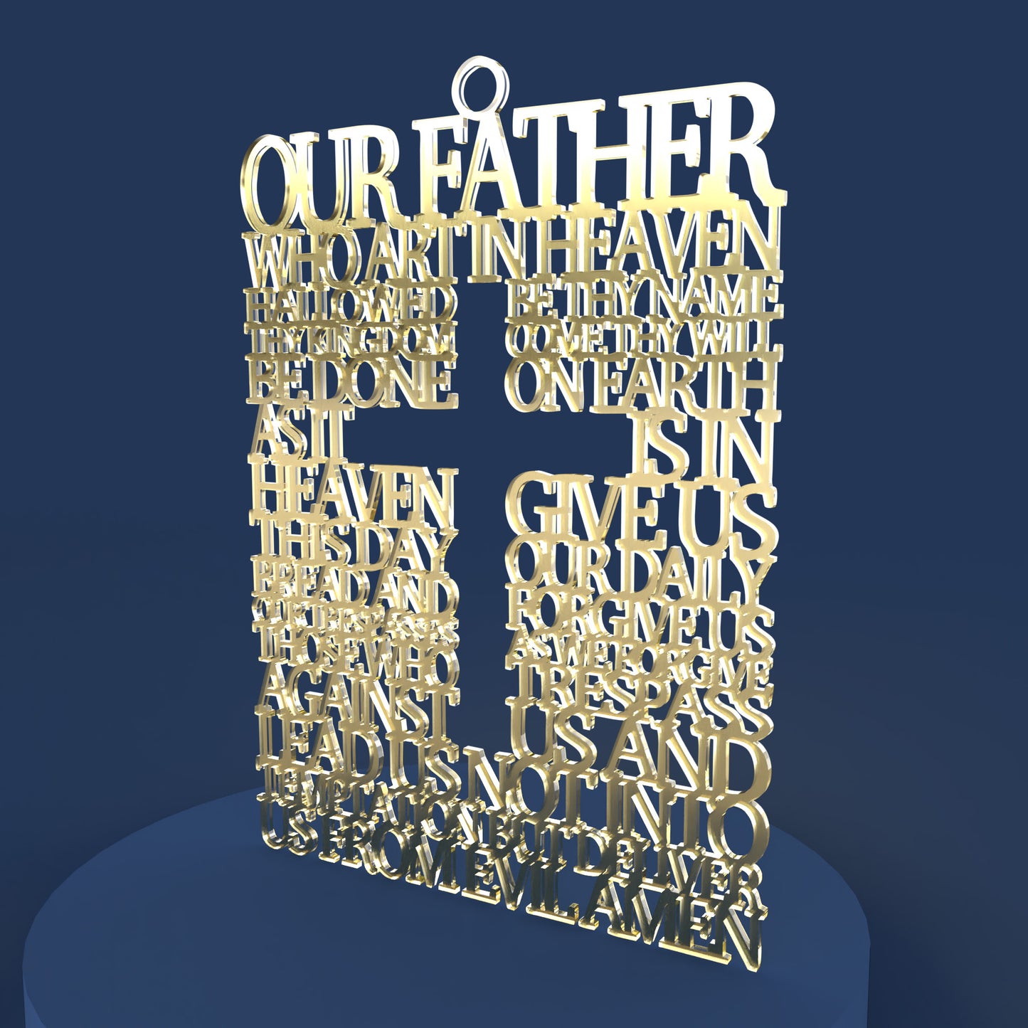 Catholic Lord's Prayer Square with Cross - Laser cut vector file