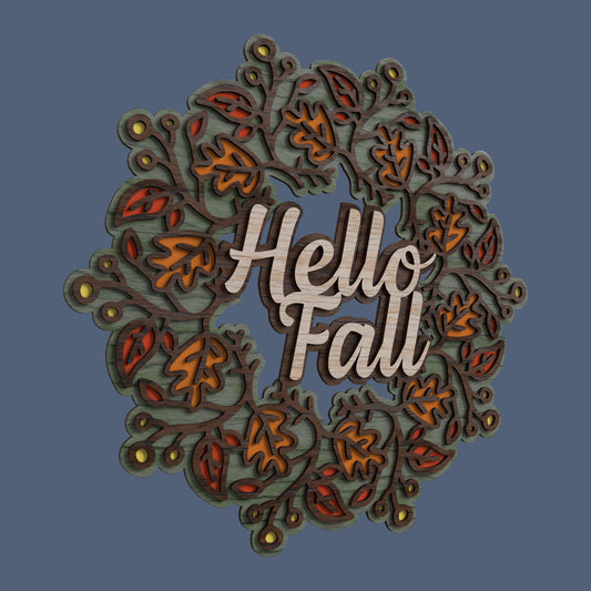Fall & Thanksgiving Wreath -Laser Cut File - The X Laser Files
