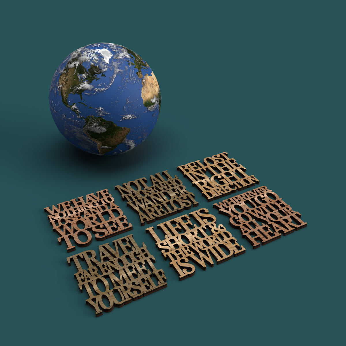 Travel Coasters -Laser Cut File - The X Laser Files