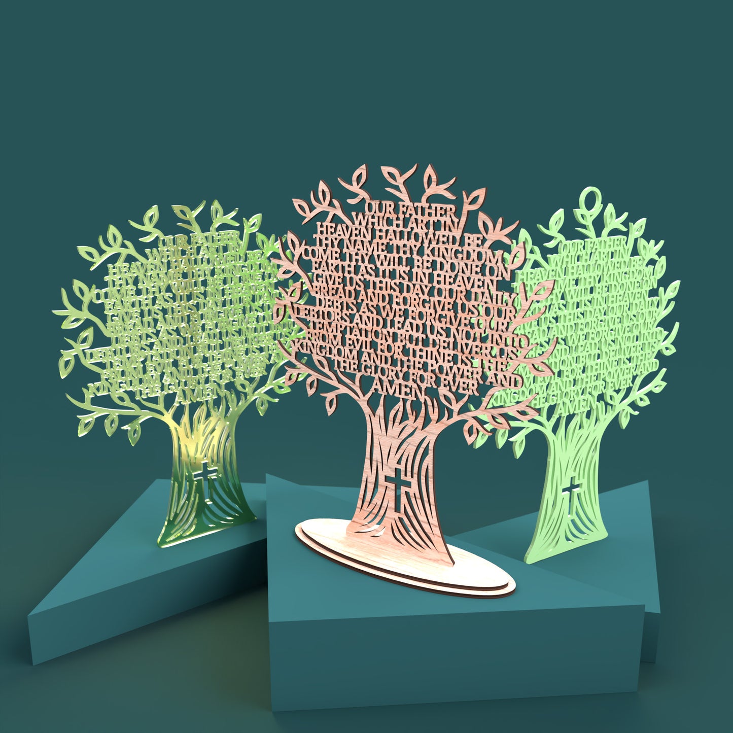 KJV Lord's Prayer Tree - Laser cut vector file