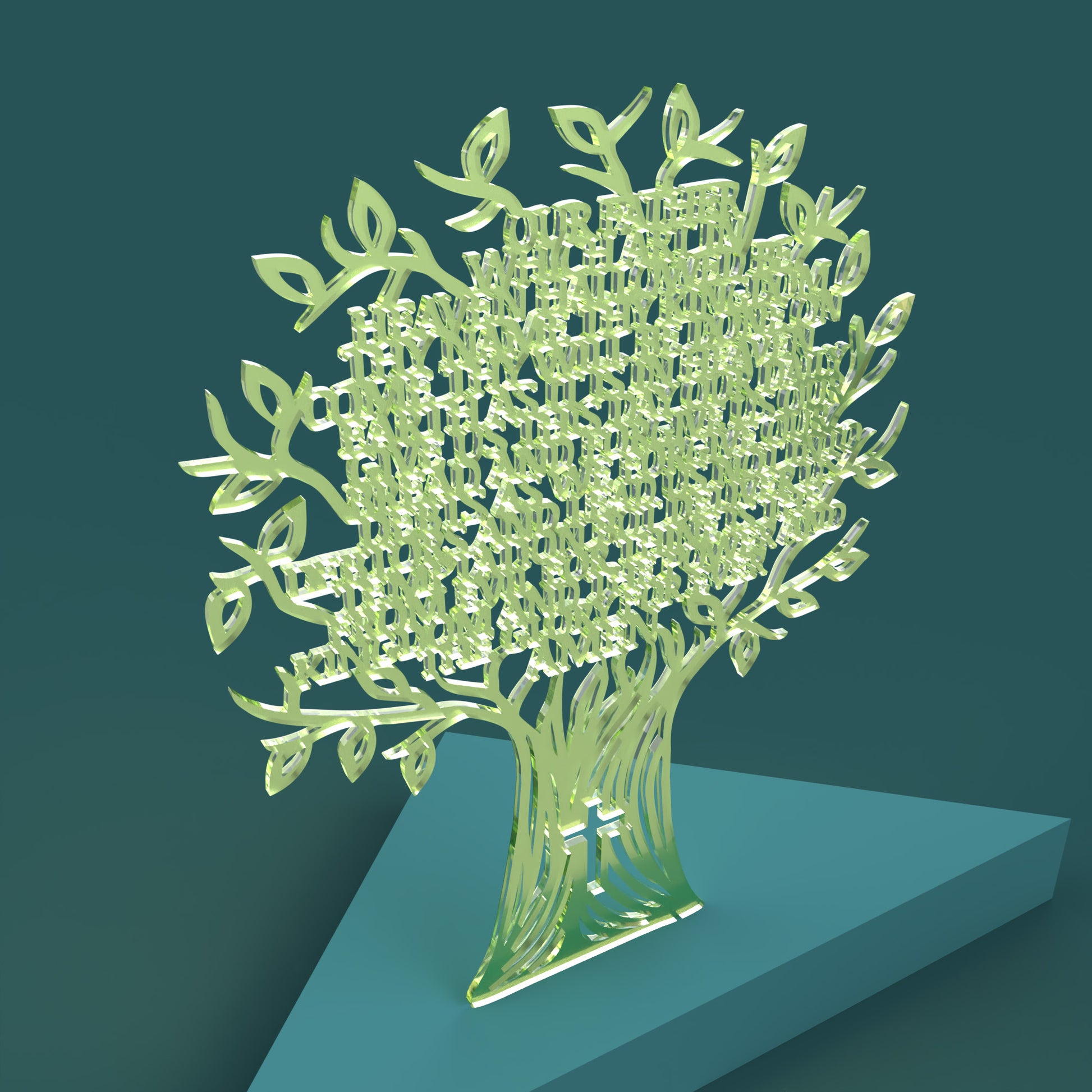 KJV Lord's Prayer Tree - Laser cut vector file