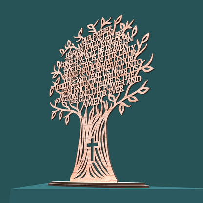 KJV Lord's Prayer Tree - Laser cut vector file