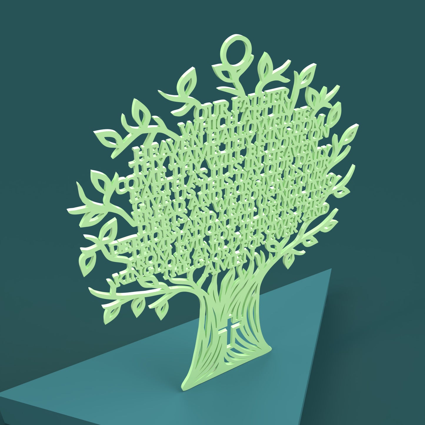 KJV Lord's Prayer Tree - Laser cut vector file