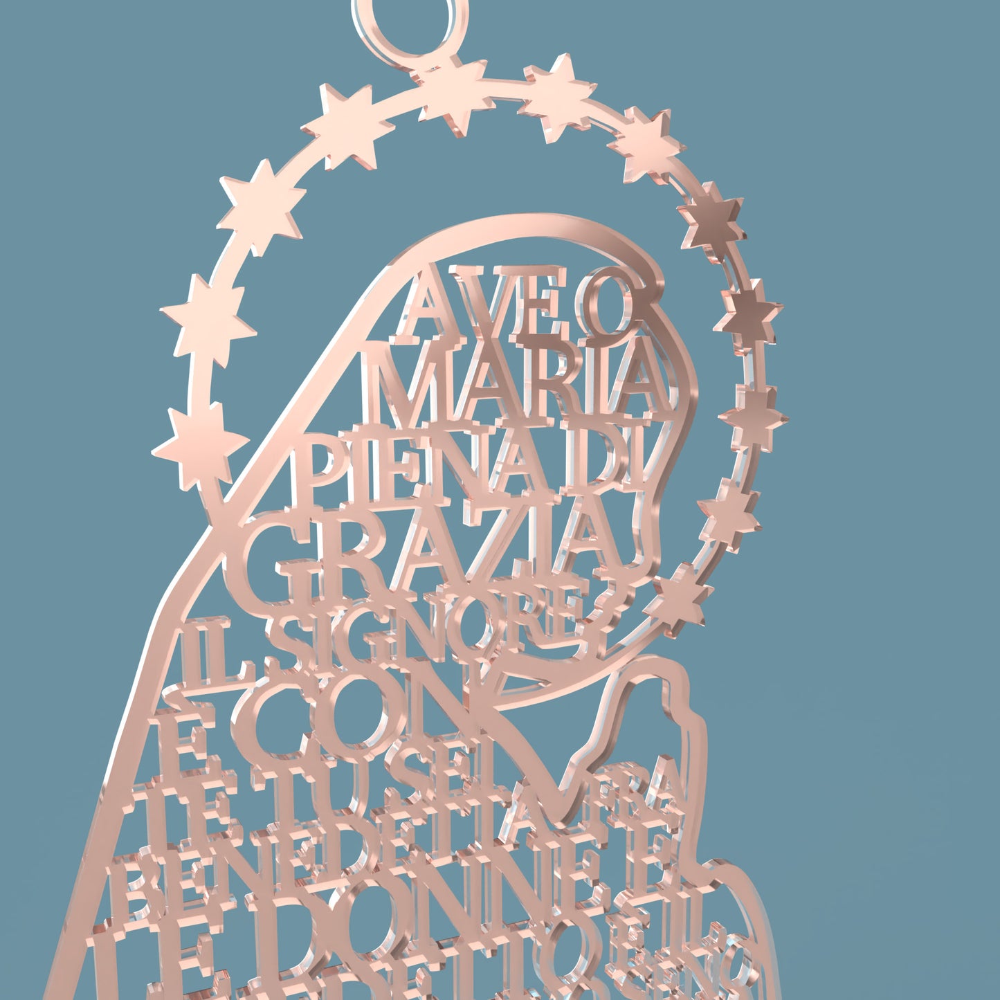 Ave o Maria (Italian Hail Mary) Prayer Virgin - Laser cut vector file