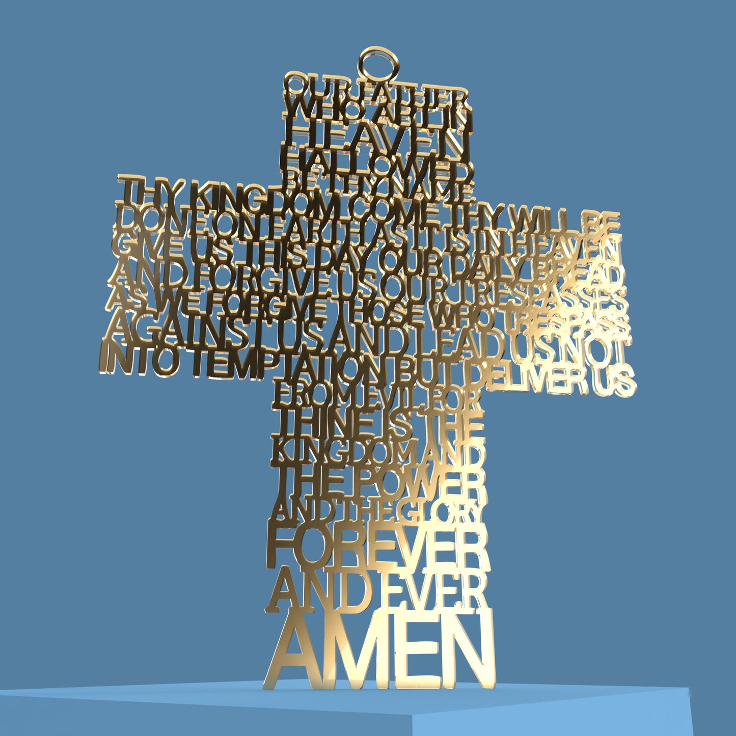 Lord's Prayer (Our Father) Cross Extended Version -Laser Cut File - The X Laser Files