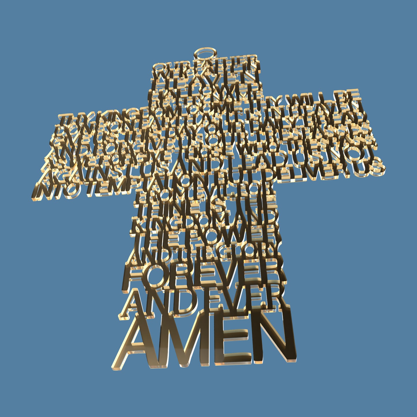 Lord's Prayer (Our Father) Cross Extended Version -Laser Cut File - The X Laser Files