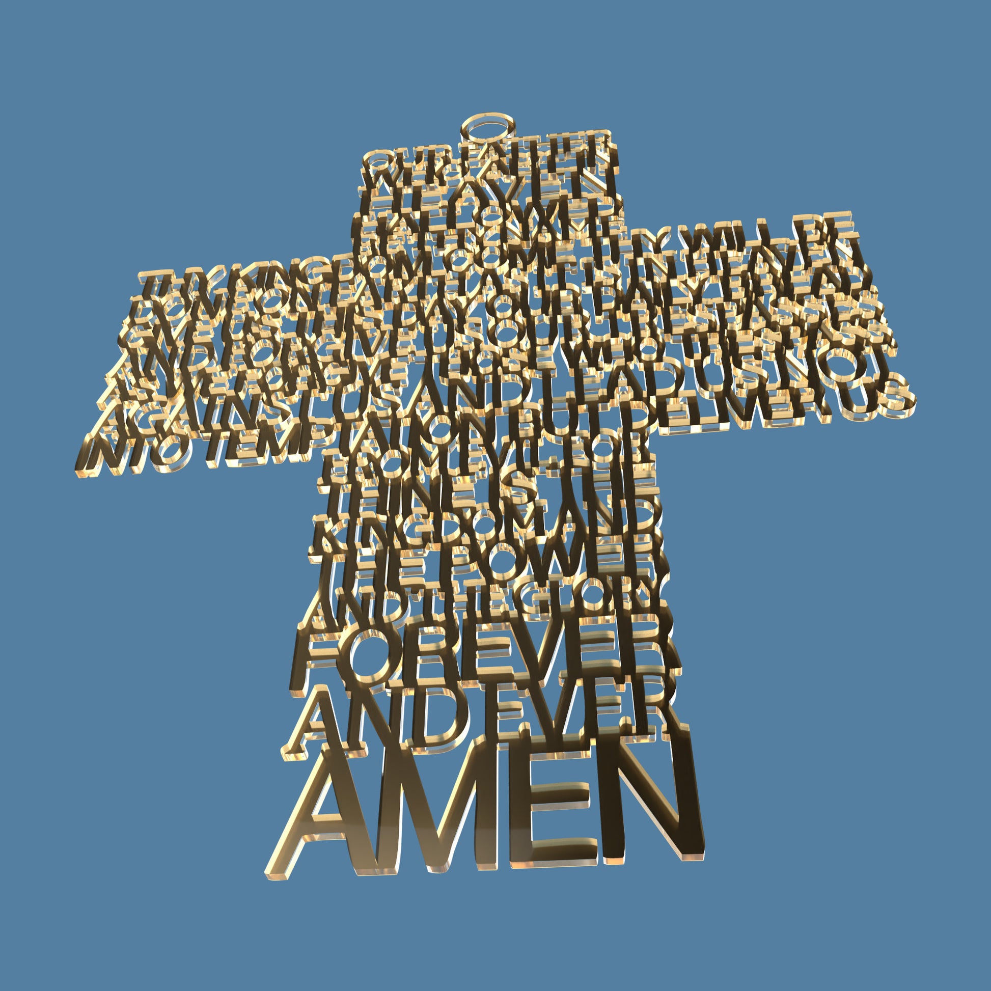 Lord's Prayer (Our Father) Cross Extended Version -Laser Cut File - The X Laser Files