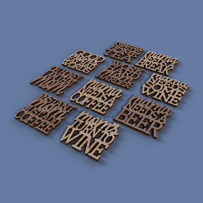 Mom Coasters - Laser cut vector file