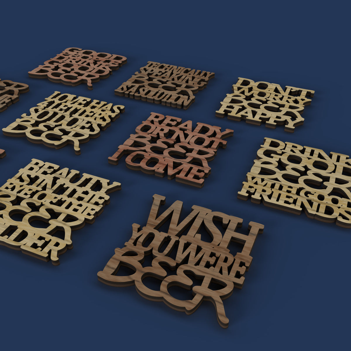 Beer coasters -Laser Cut File - The X Laser Files