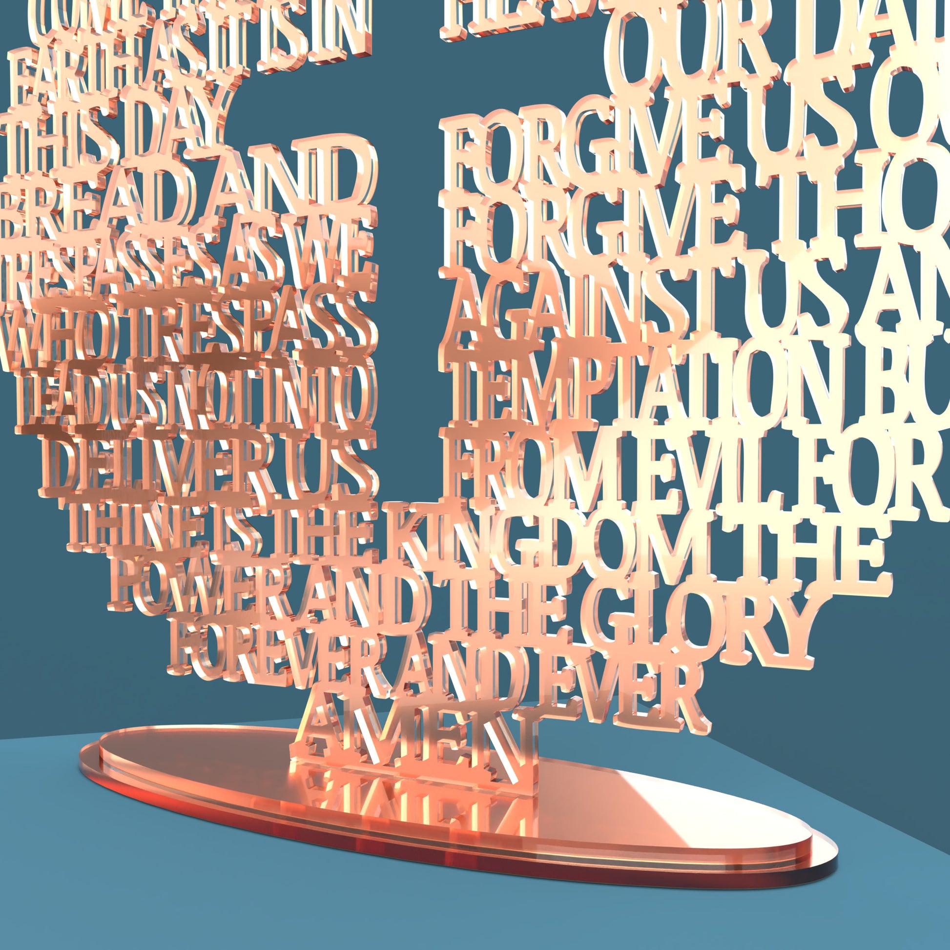 Lord's Prayer (Our Father) Circle with Cross Extended Version -Laser Cut File - The X Laser Files