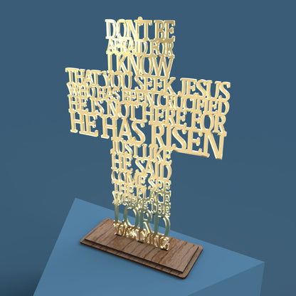 He has Risen (Matthew 28:5) Cross - Laser cut vector file