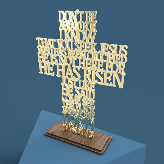 He has Risen (Matthew 28:5) Cross - Laser cut vector file