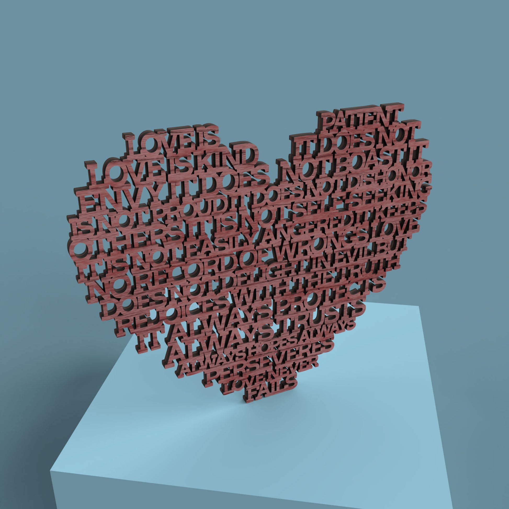 Love is Patient (Corinthians 13:4) Heart -Laser Cut File - The X Laser Files