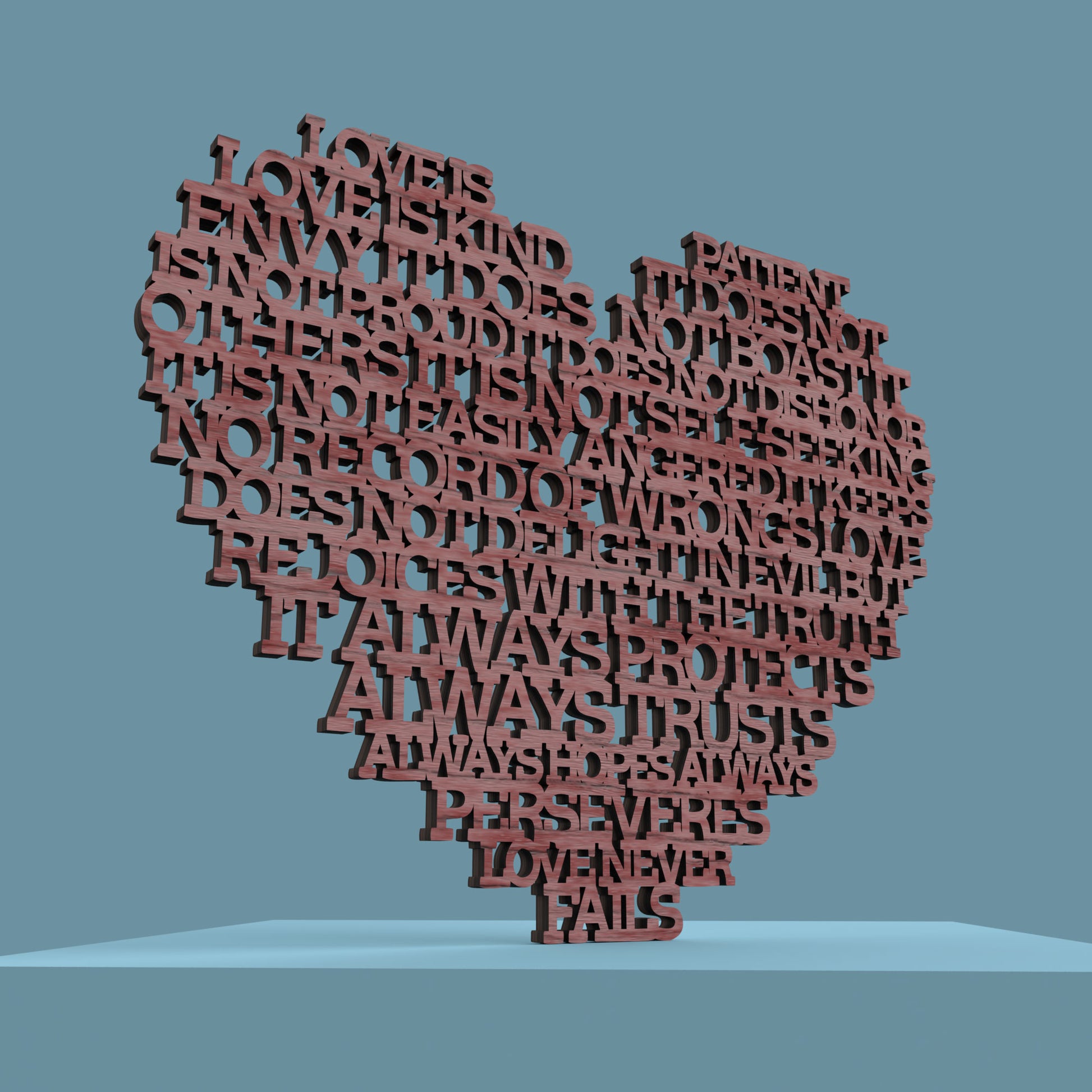 Love is Patient (Corinthians 13:4) Heart -Laser Cut File - The X Laser Files