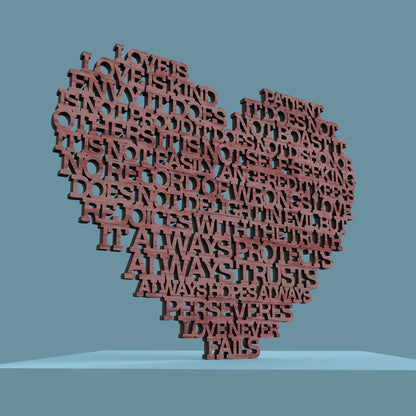 Love is Patient (Corinthians 13:4) Heart -Laser Cut File - The X Laser Files