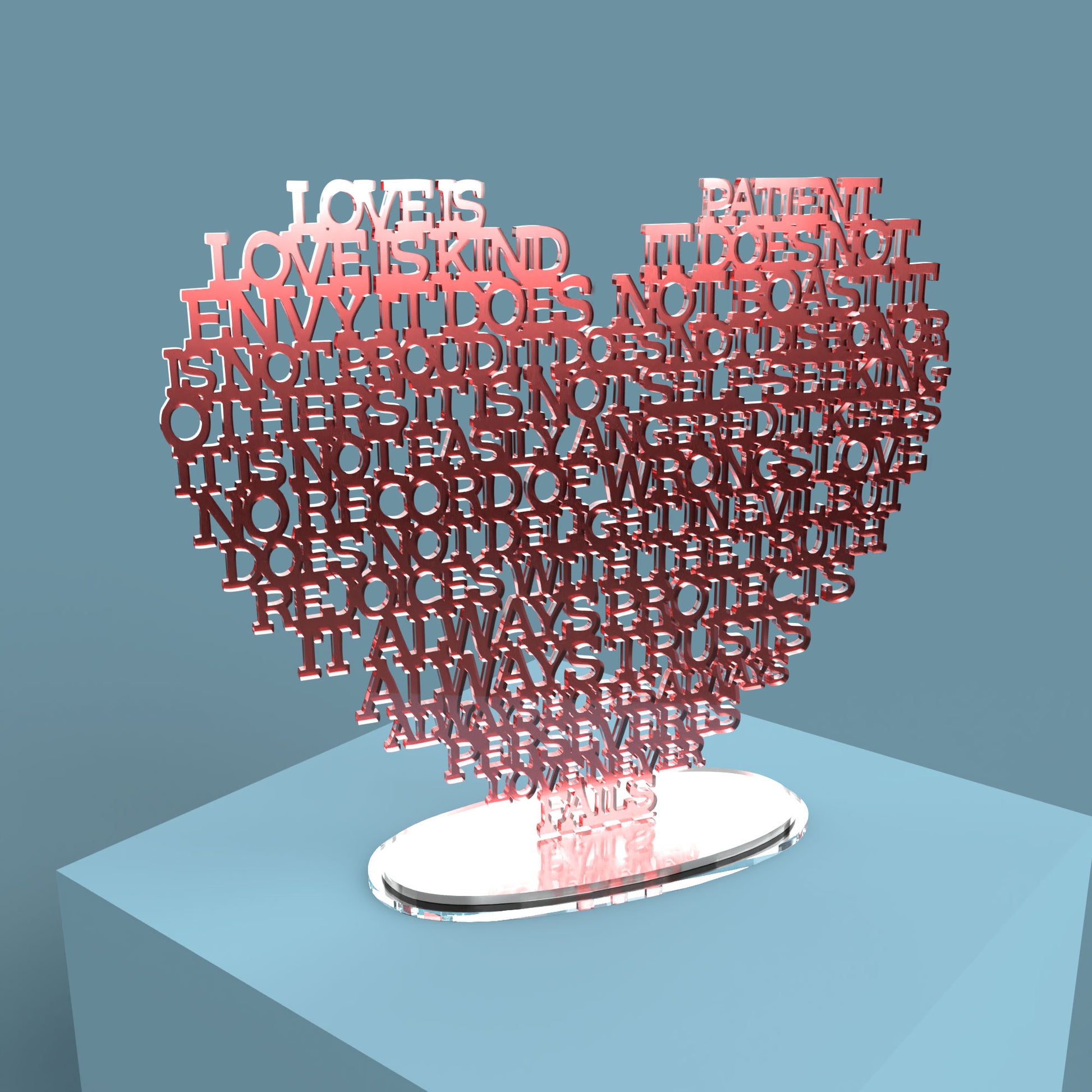 Love is Patient (Corinthians 13:4) Heart -Laser Cut File - The X Laser Files