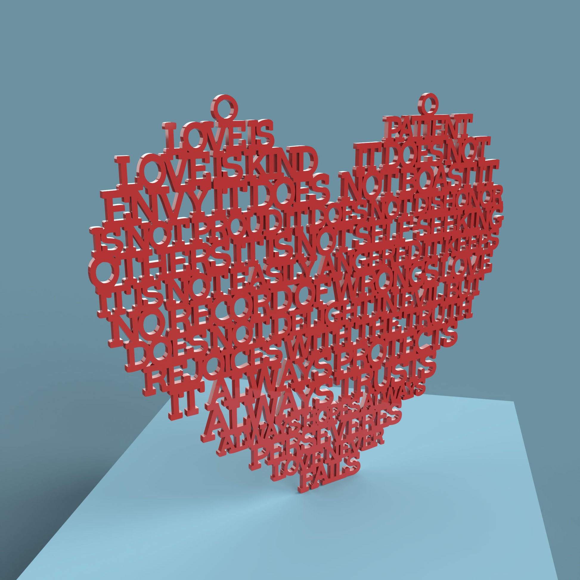 Love is Patient (Corinthians 13:4) Heart -Laser Cut File - The X Laser Files