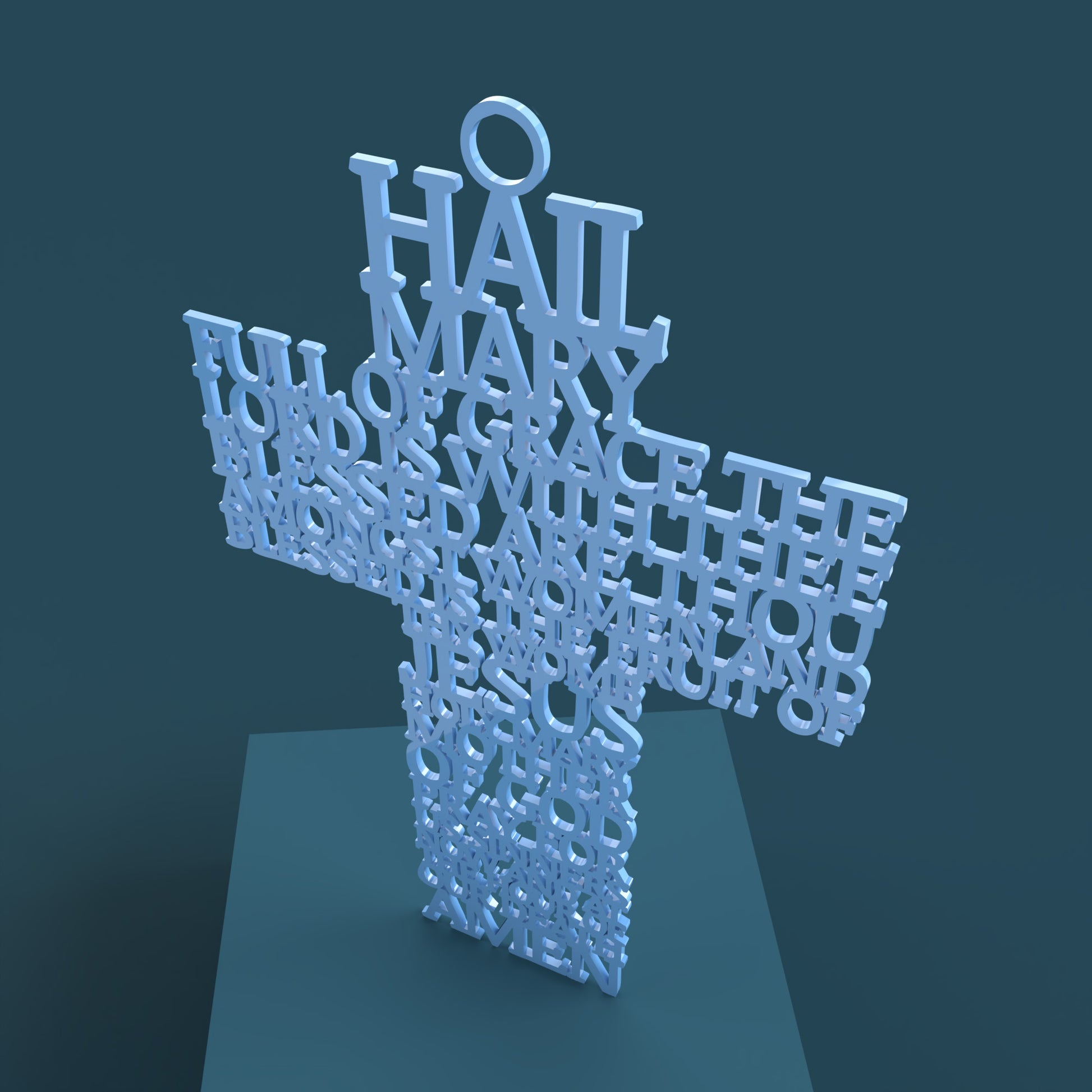 Traditional Hail Mary Cross - Laser cut vector file