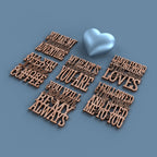Valentine Romantic Coasters -Laser Cut File - The X Laser Files
